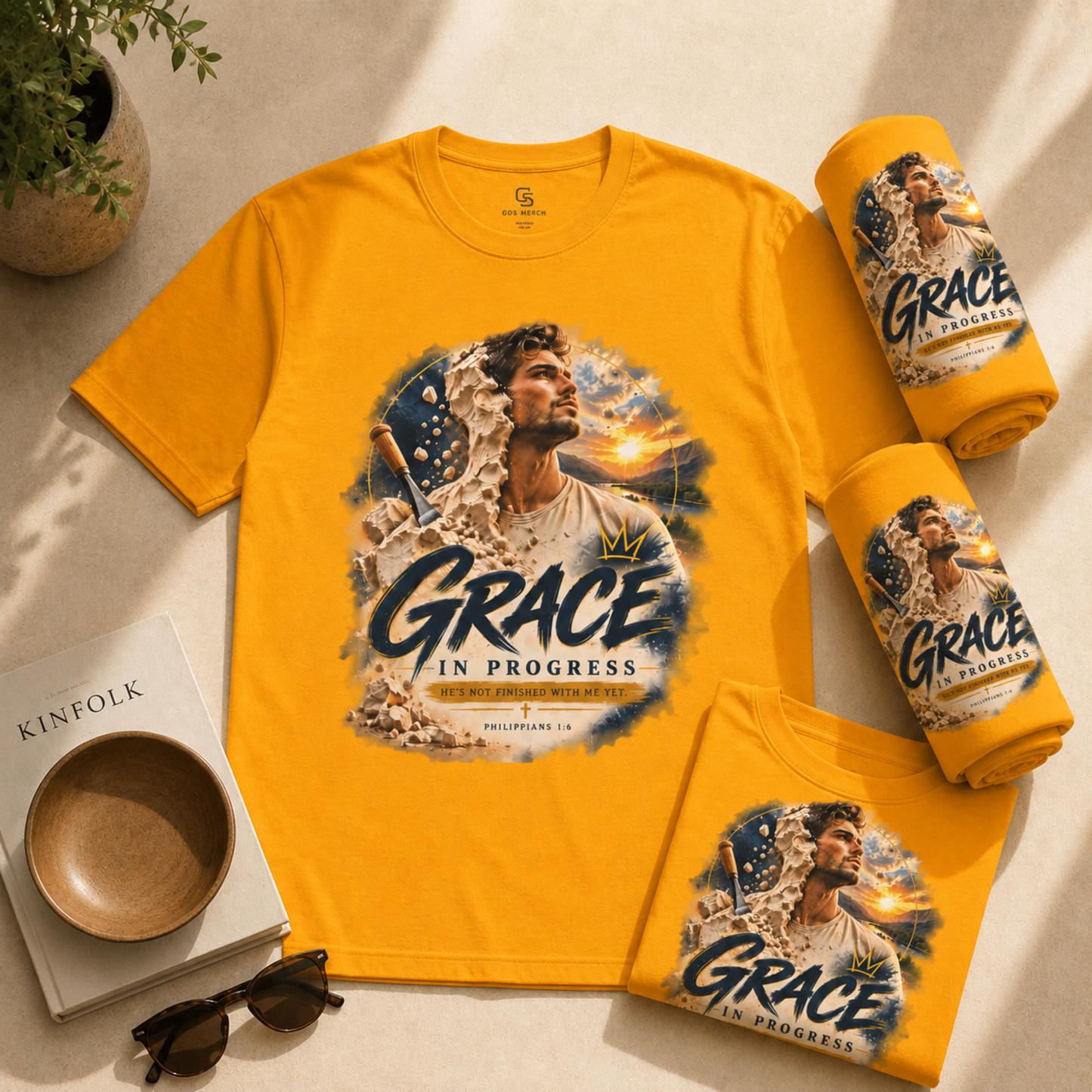 Inspirational 'Grace in Progress' T-Shirt — Christian Faith Graphic Tee