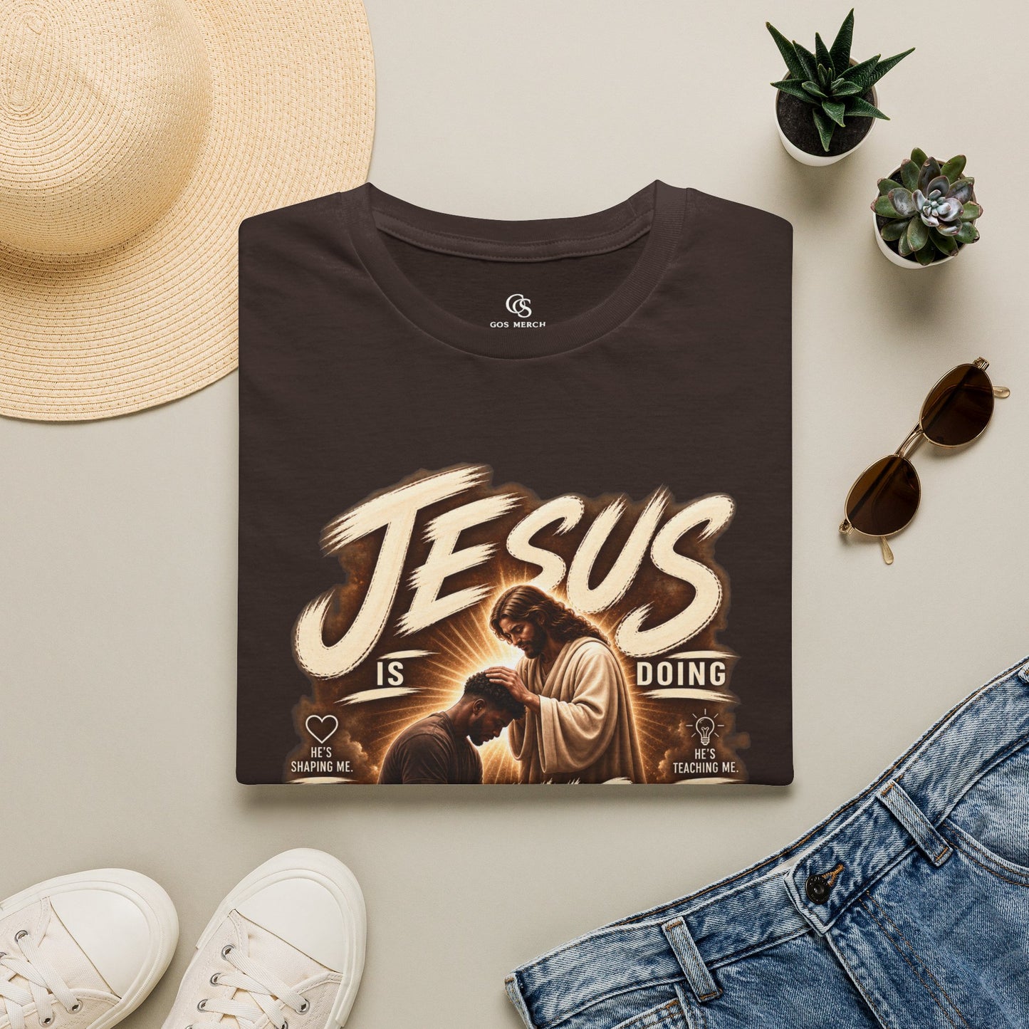 Christian T-Shirt — "Jesus Is Doing His Thing" Vintage Faith Tee