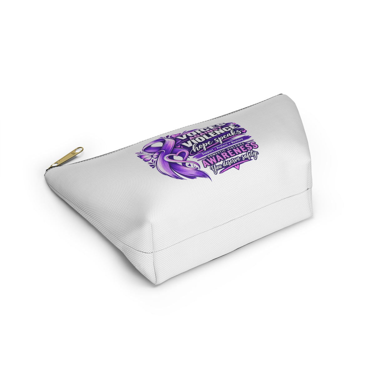 Accessory Pouch — "Voices Against Violence" Purple Awareness Ribbon