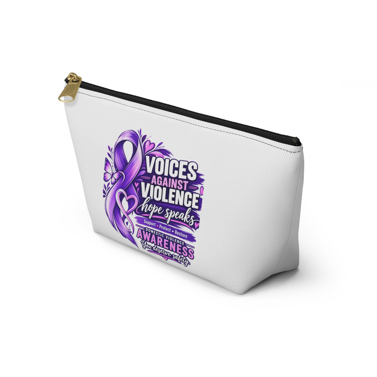 Accessory Pouch — "Voices Against Violence" Purple Awareness Ribbon