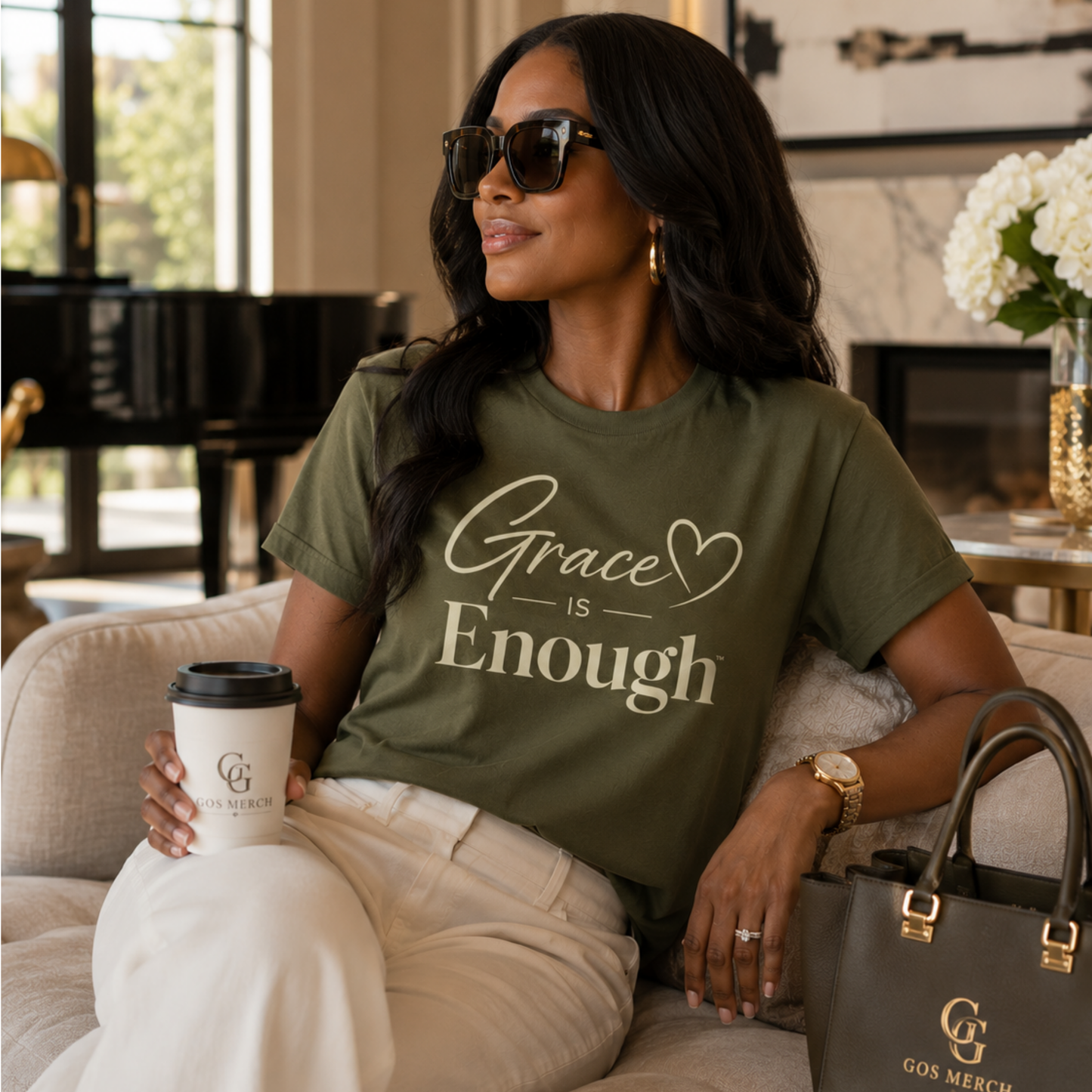 Grace Is Enough Christian T-Shirt | Bella+Canvas® 3001 Signature Collection