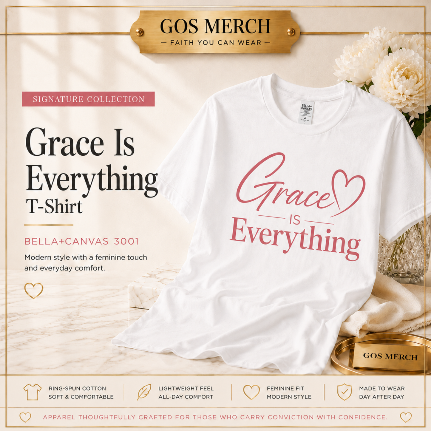 Grace Is Everything Christian T-Shirt | Signature Collection