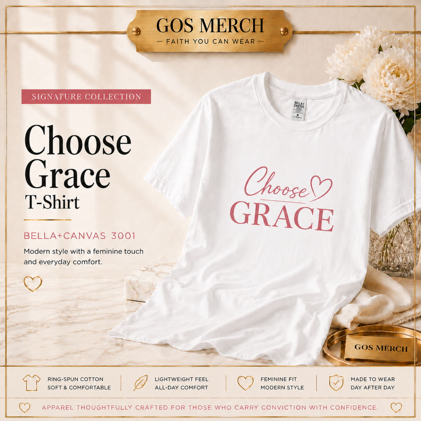 Choose Grace Christian T-Shirt | Signature Collection