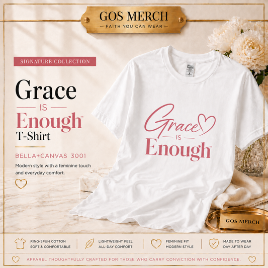 Grace Is Enough Christian T-Shirt | Bella+Canvas® 3001 Signature Collection