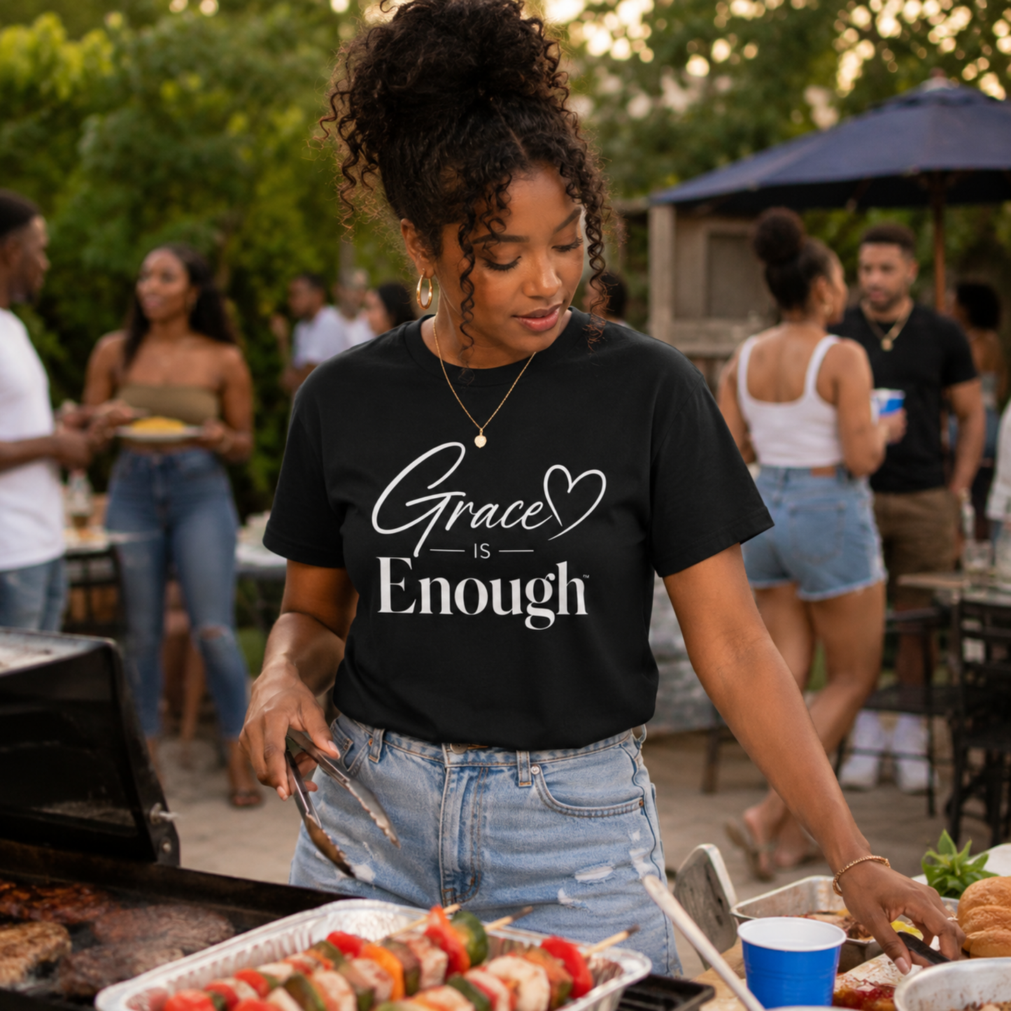 Grace Is Enough Christian T-Shirt | Bella+Canvas® 3001 Signature Collection