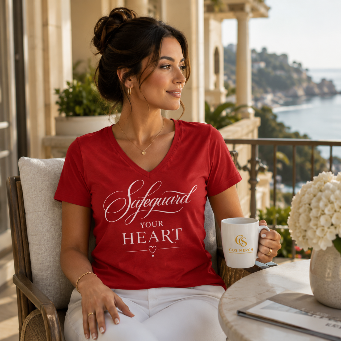 Safeguard Your Heart V-Neck Tee | Signature Collection