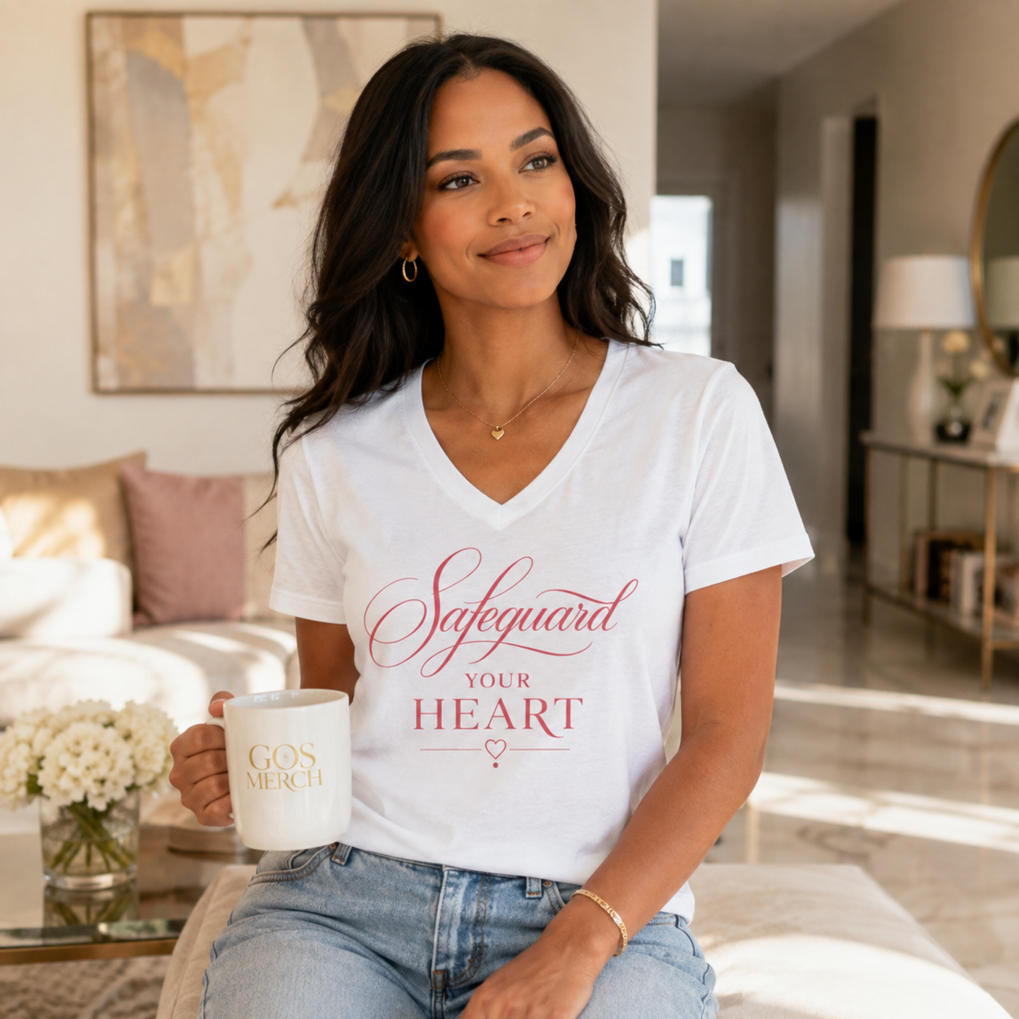 Safeguard Your Heart V-Neck Tee | Signature Collection