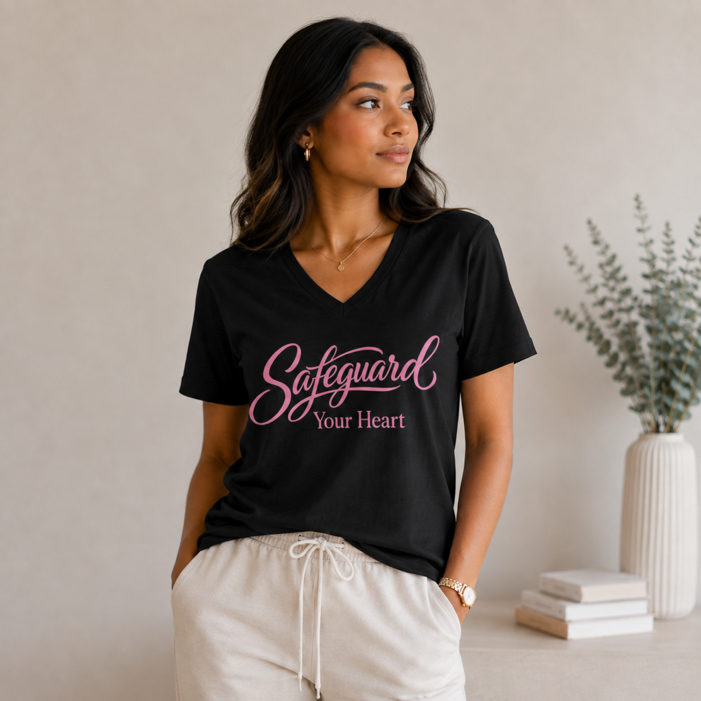 Safeguard Your Heart V-Neck Tee