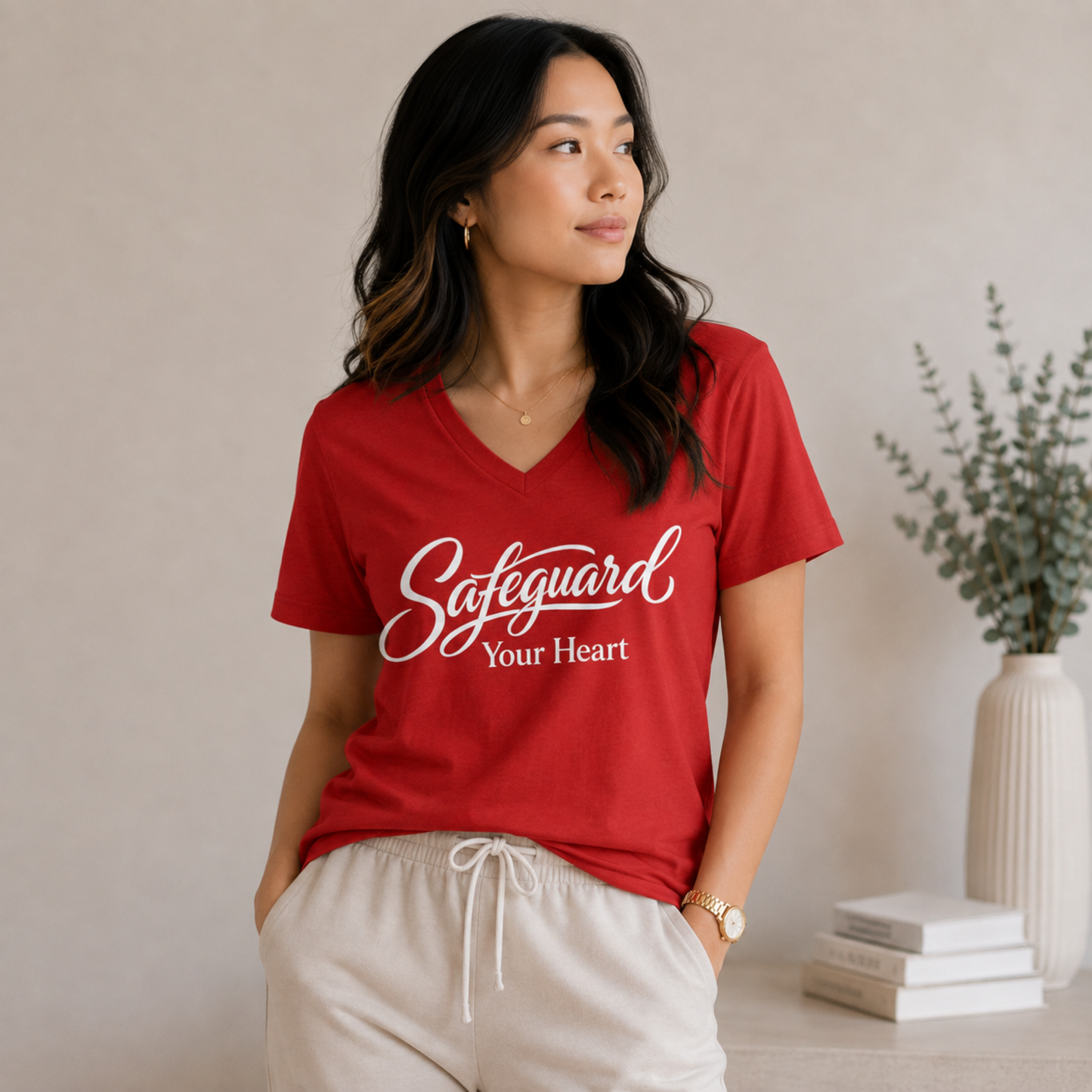 Safeguard Your Heart V-Neck Tee