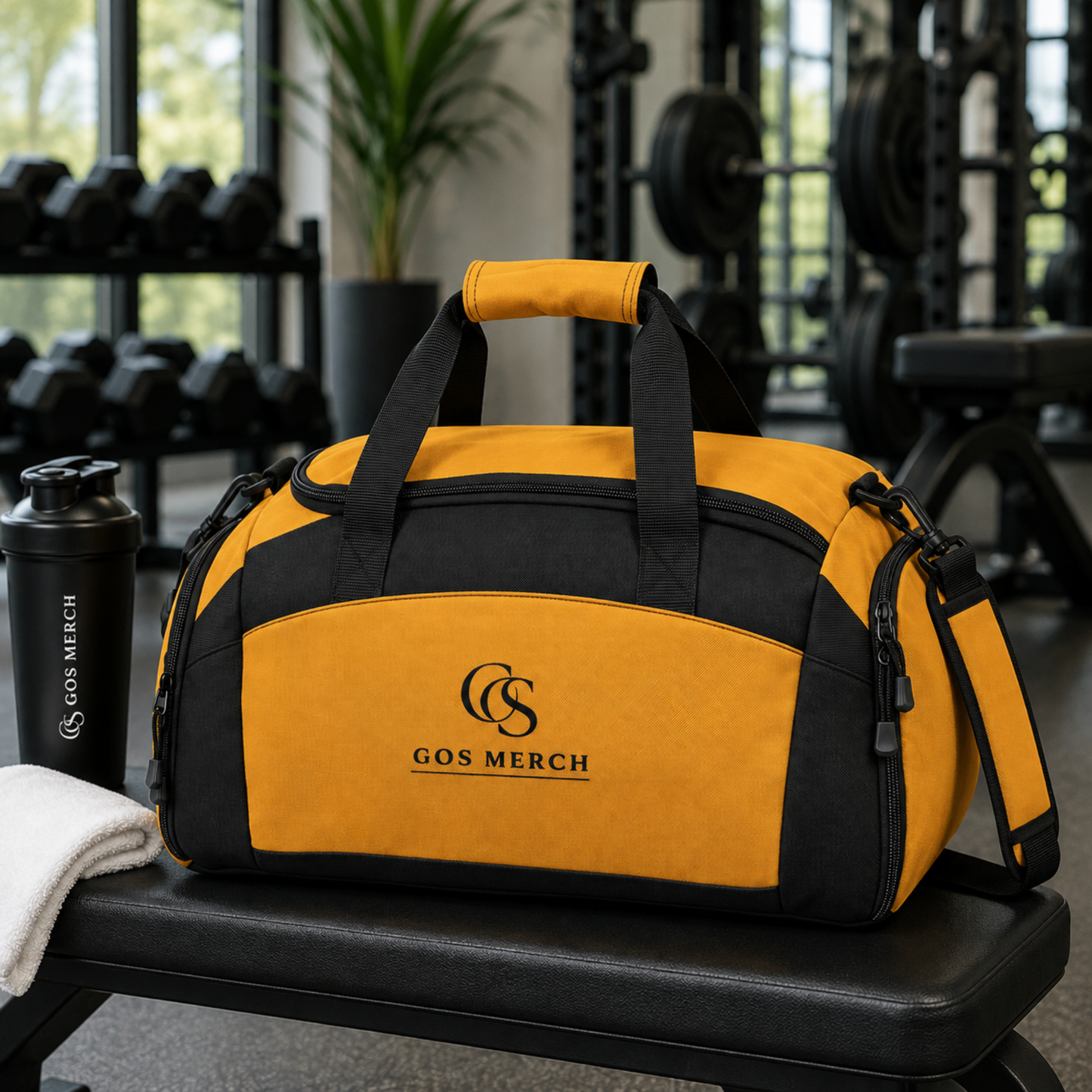 Classic Black Gym Duffle Bag — Durable Workout Duffel with Multiple Pockets