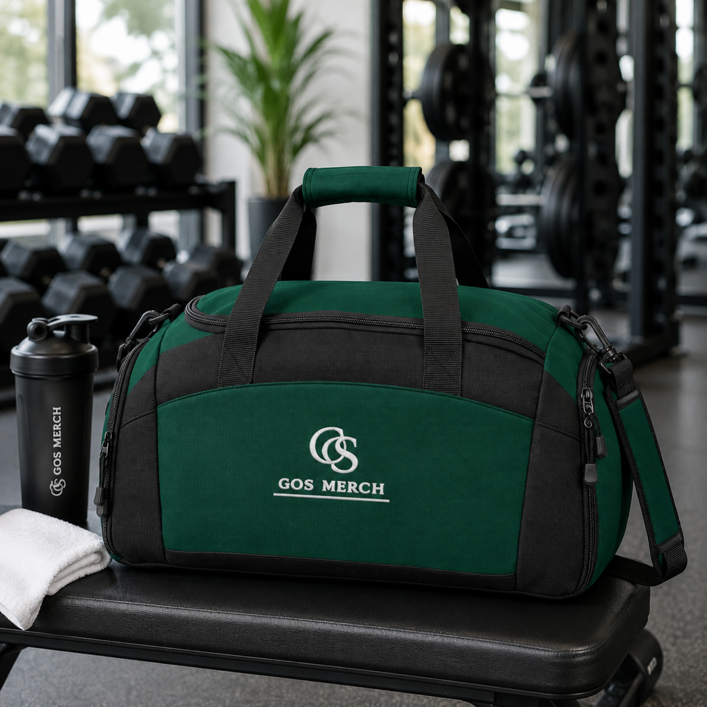 Classic Black Gym Duffle Bag — Durable Workout Duffel with Multiple Pockets