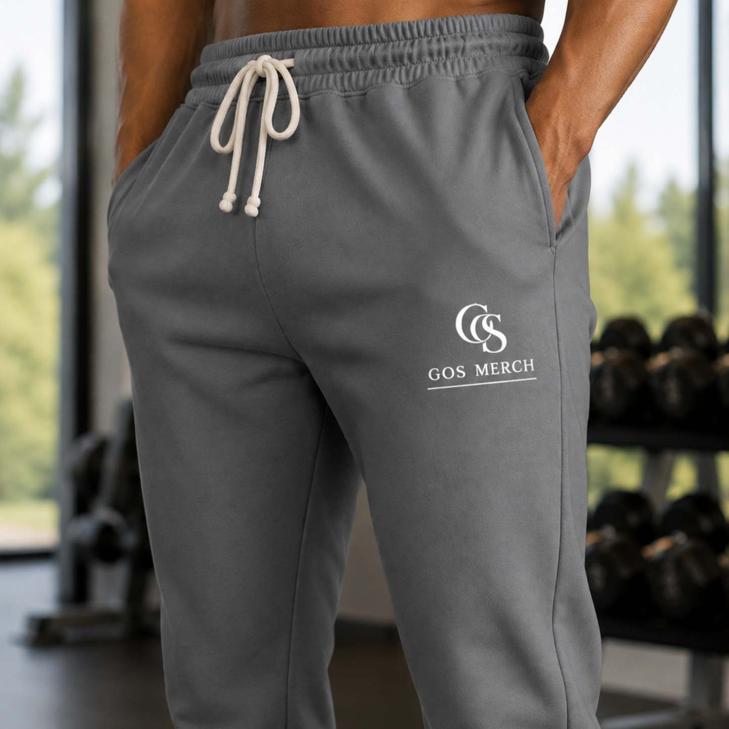 Garment-Dyed Fleece Sweatpants — Minimal Logo Joggers
