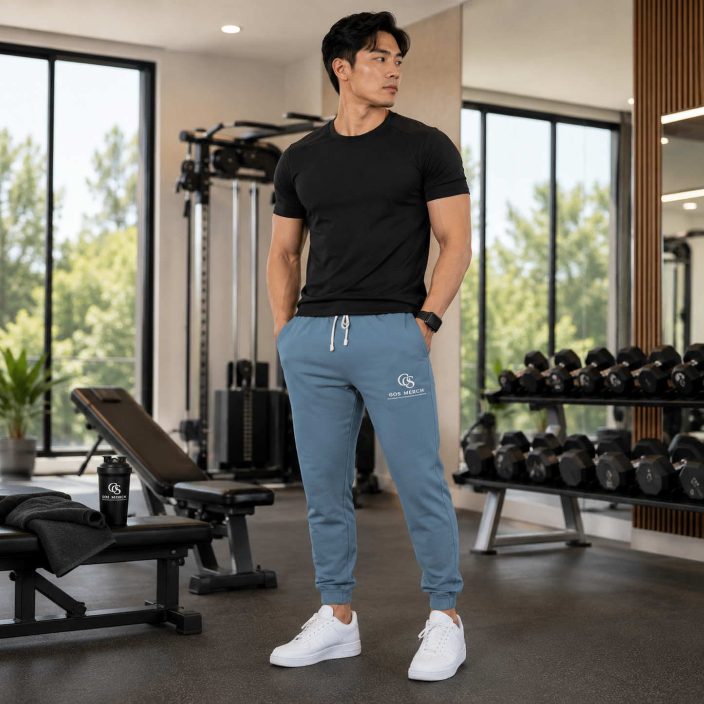 Garment-Dyed Fleece Sweatpants — Minimal Logo Joggers