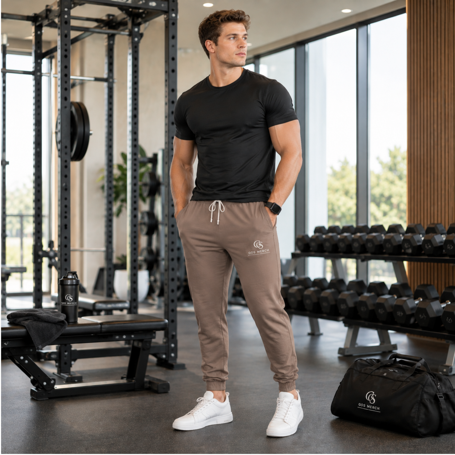 Garment-Dyed Fleece Sweatpants — Minimal Logo Joggers