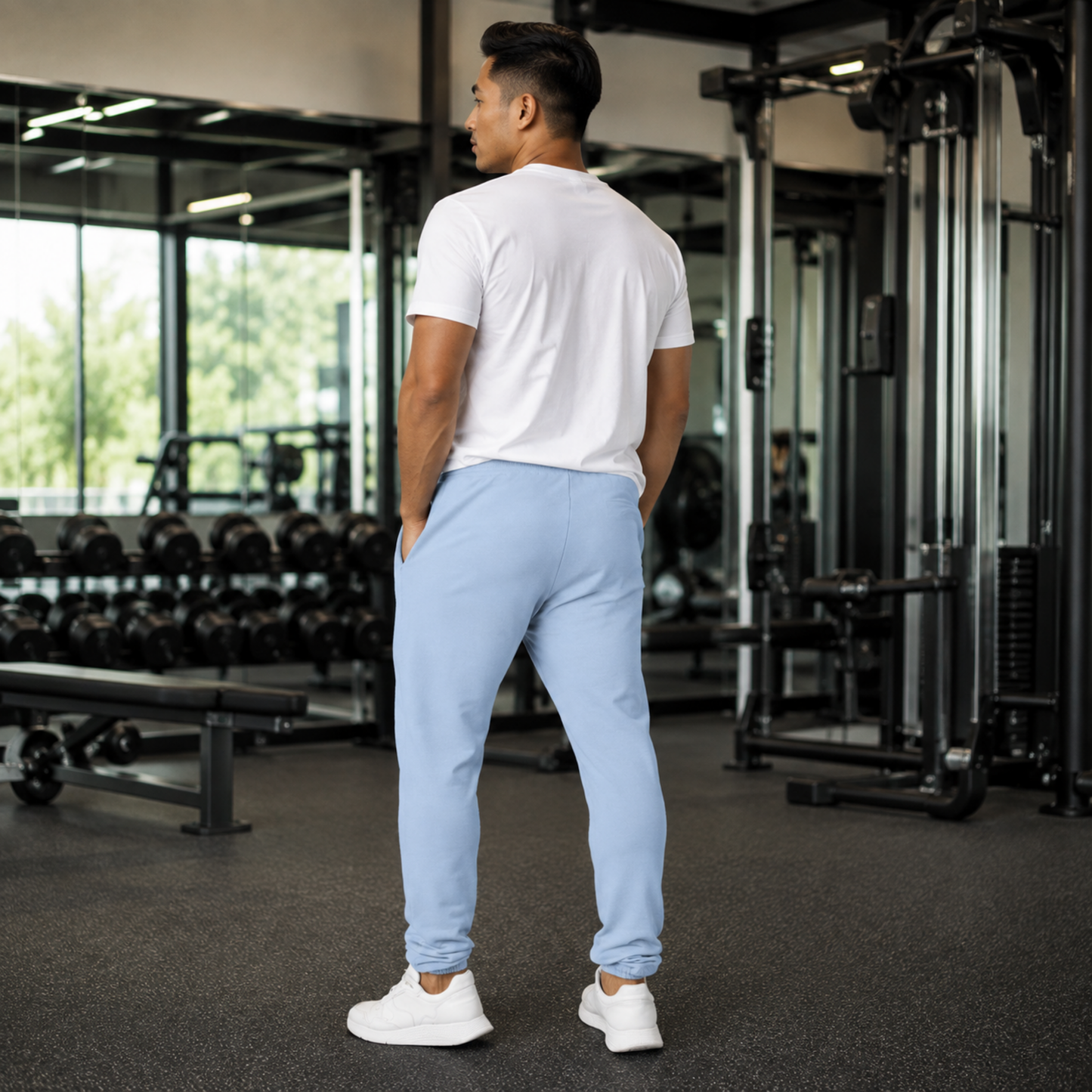 Garment-Dyed Fleece Sweatpants — Minimal Logo Joggers