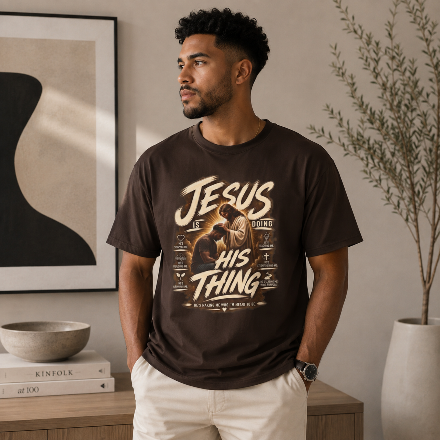 Christian T-Shirt — "Jesus Is Doing His Thing" Vintage Faith Tee