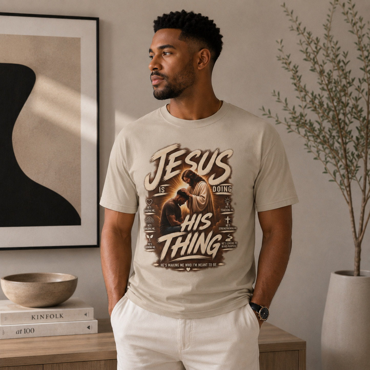 Christian T-Shirt — "Jesus Is Doing His Thing" Vintage Faith Tee