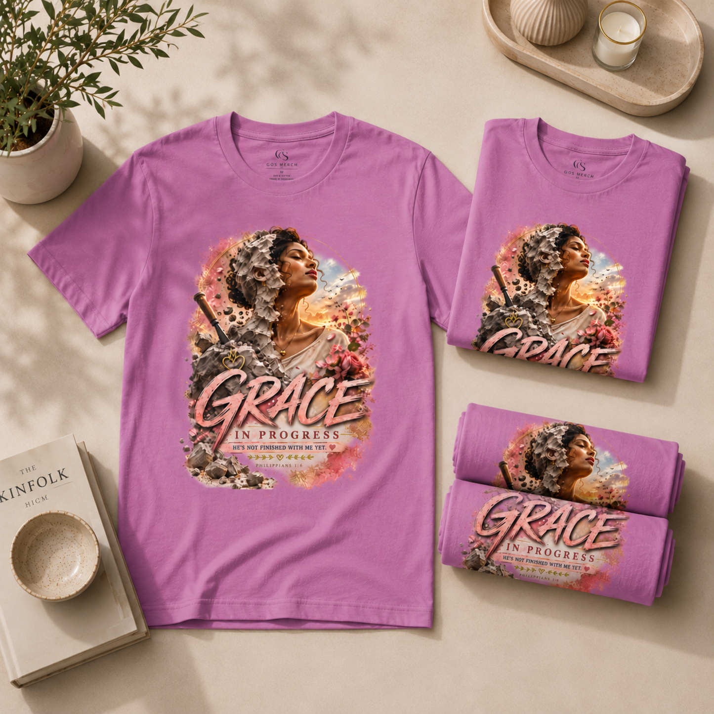 Grace In Progress T-Shirt — Inspirational Women’s Portrait Tee