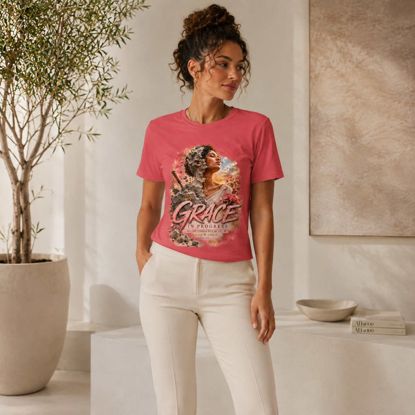 Grace In Progress T-Shirt — Inspirational Women’s Portrait Tee