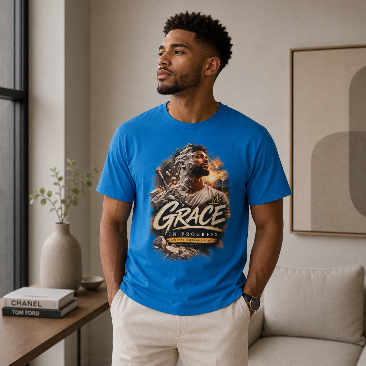 Grace in Progress T-Shirt — Inspirational Christian Graphic Tee