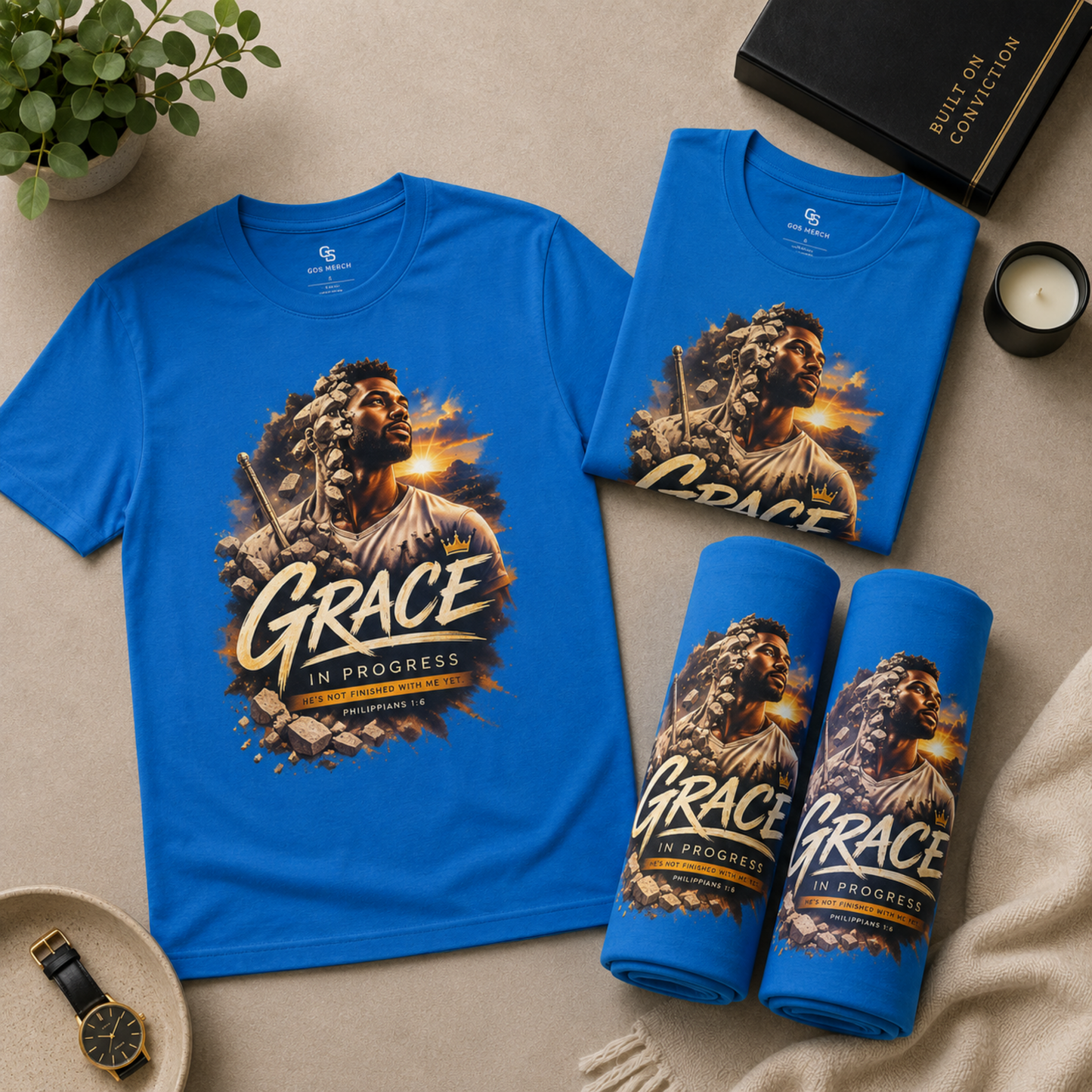 Grace in Progress T-Shirt — Inspirational Christian Graphic Tee