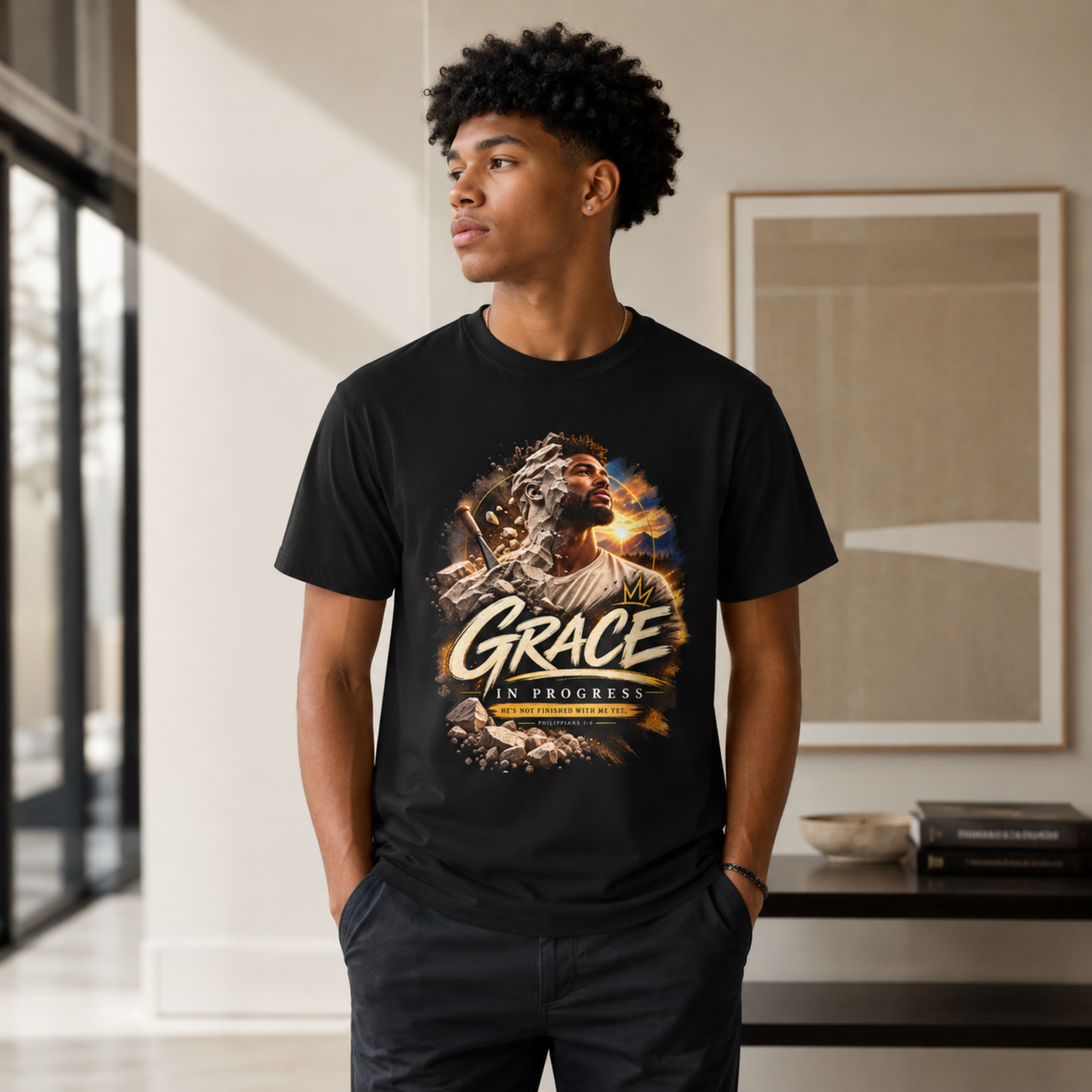 Grace in Progress T-Shirt — Inspirational Christian Graphic Tee