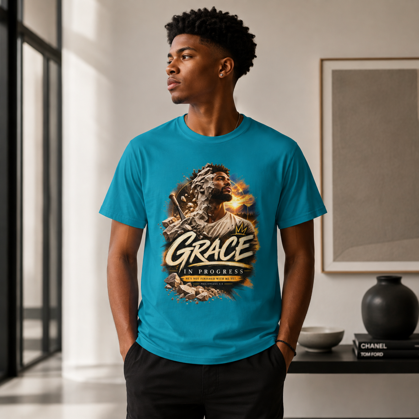 Grace in Progress T-Shirt — Inspirational Christian Graphic Tee