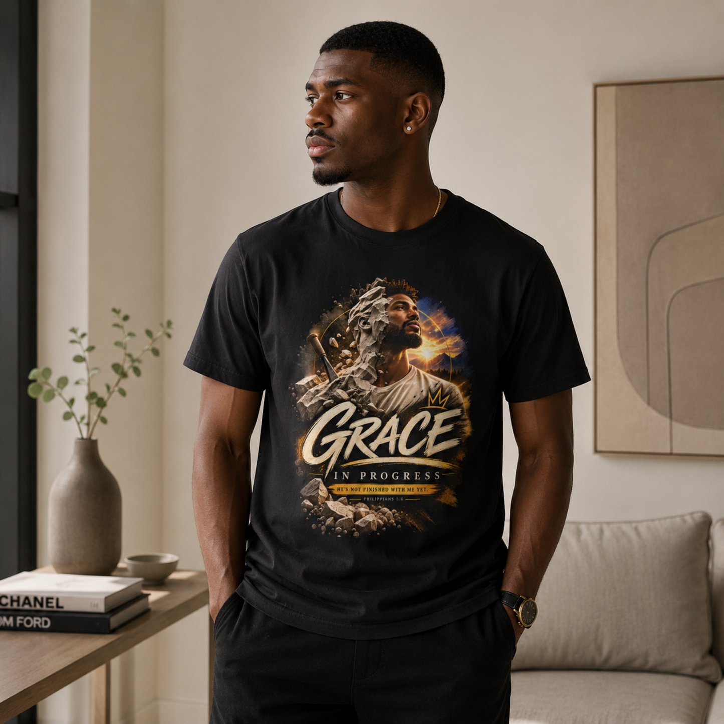 Grace in Progress T-Shirt — Inspirational Christian Graphic Tee