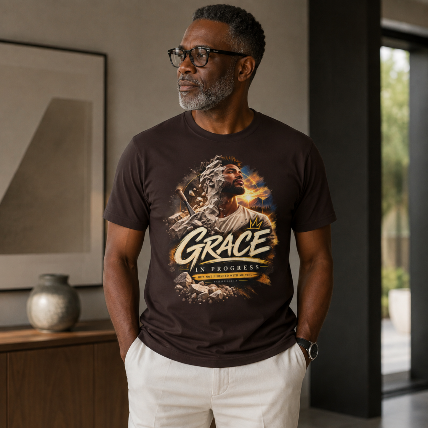 Grace in Progress T-Shirt — Inspirational Christian Graphic Tee
