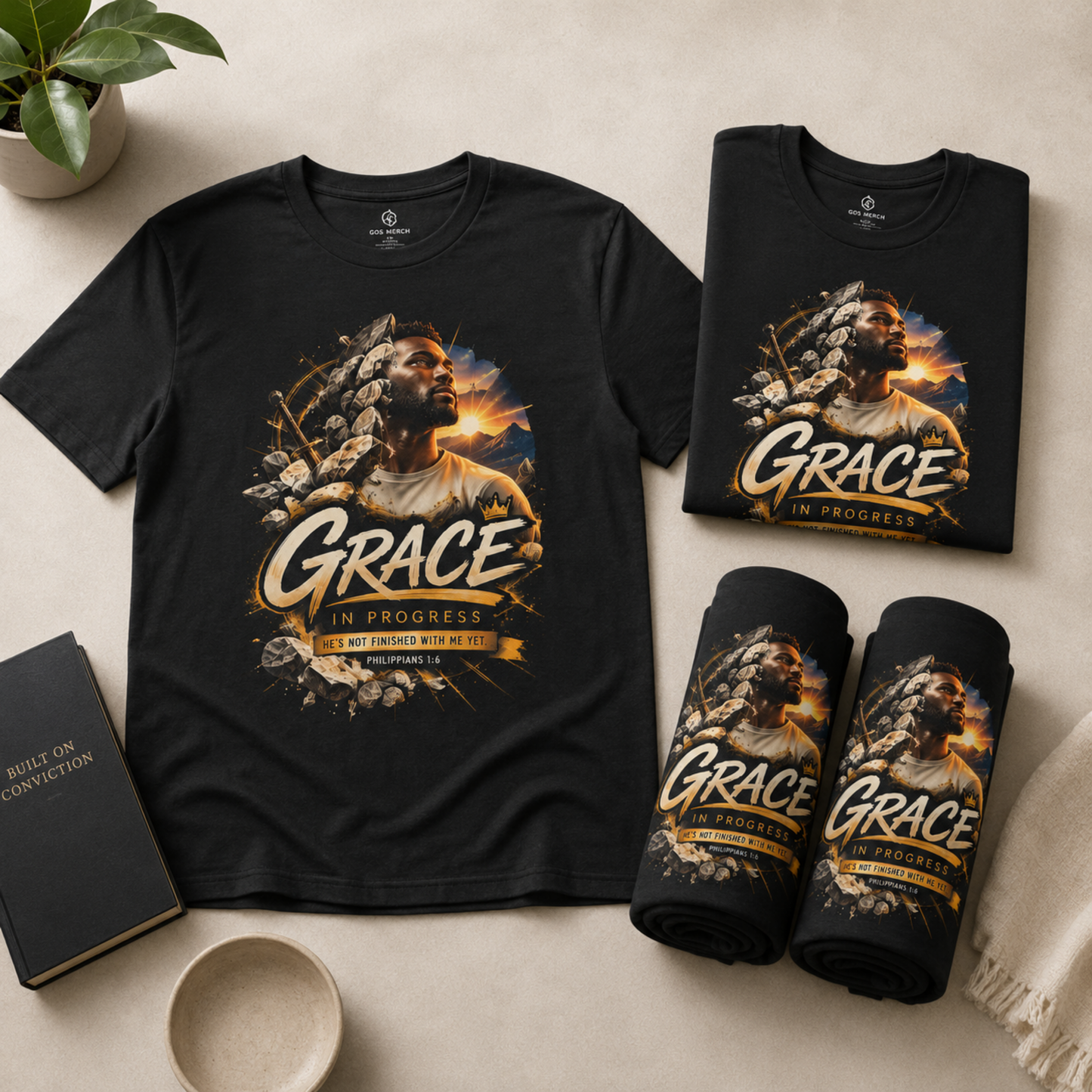 Grace in Progress T-Shirt — Inspirational Christian Graphic Tee