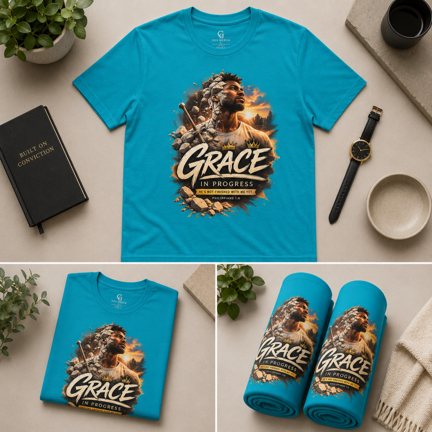 Grace in Progress T-Shirt — Inspirational Christian Graphic Tee