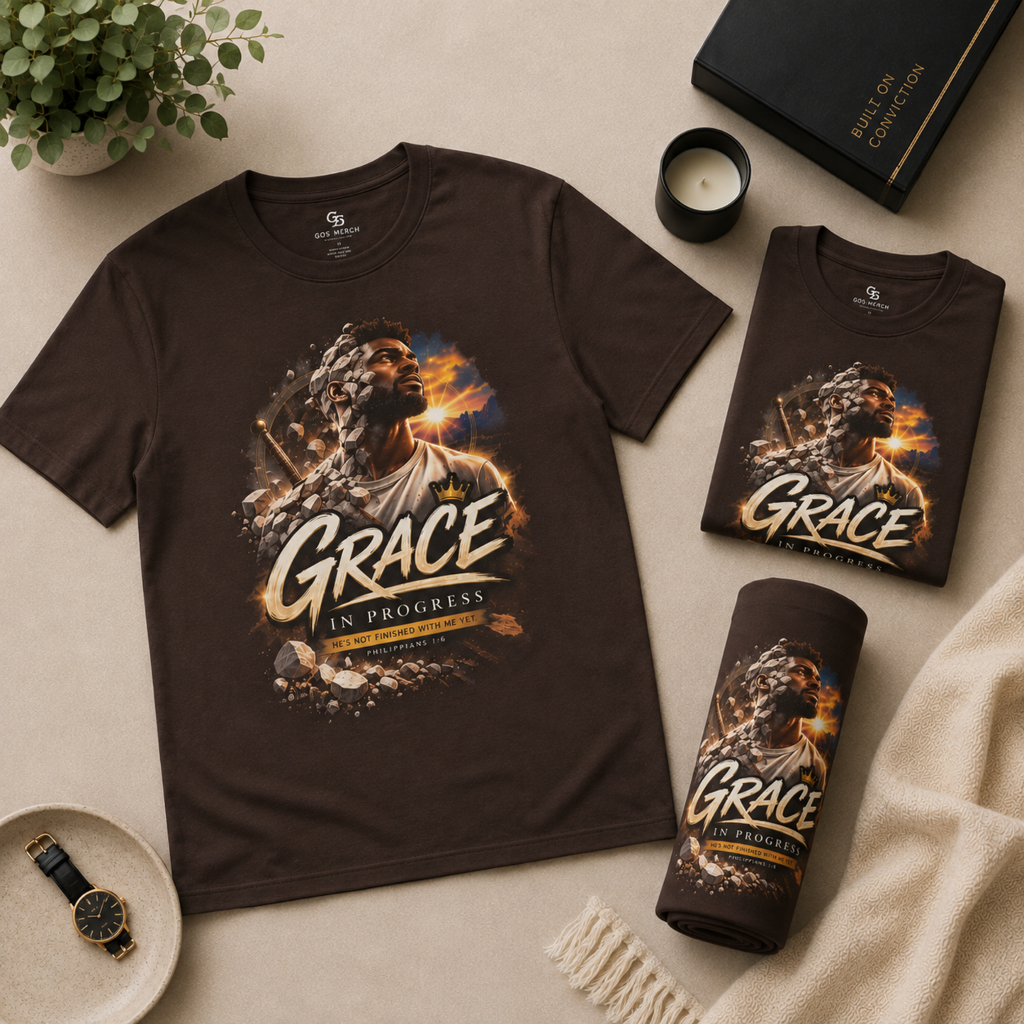 Grace in Progress T-Shirt — Inspirational Christian Graphic Tee