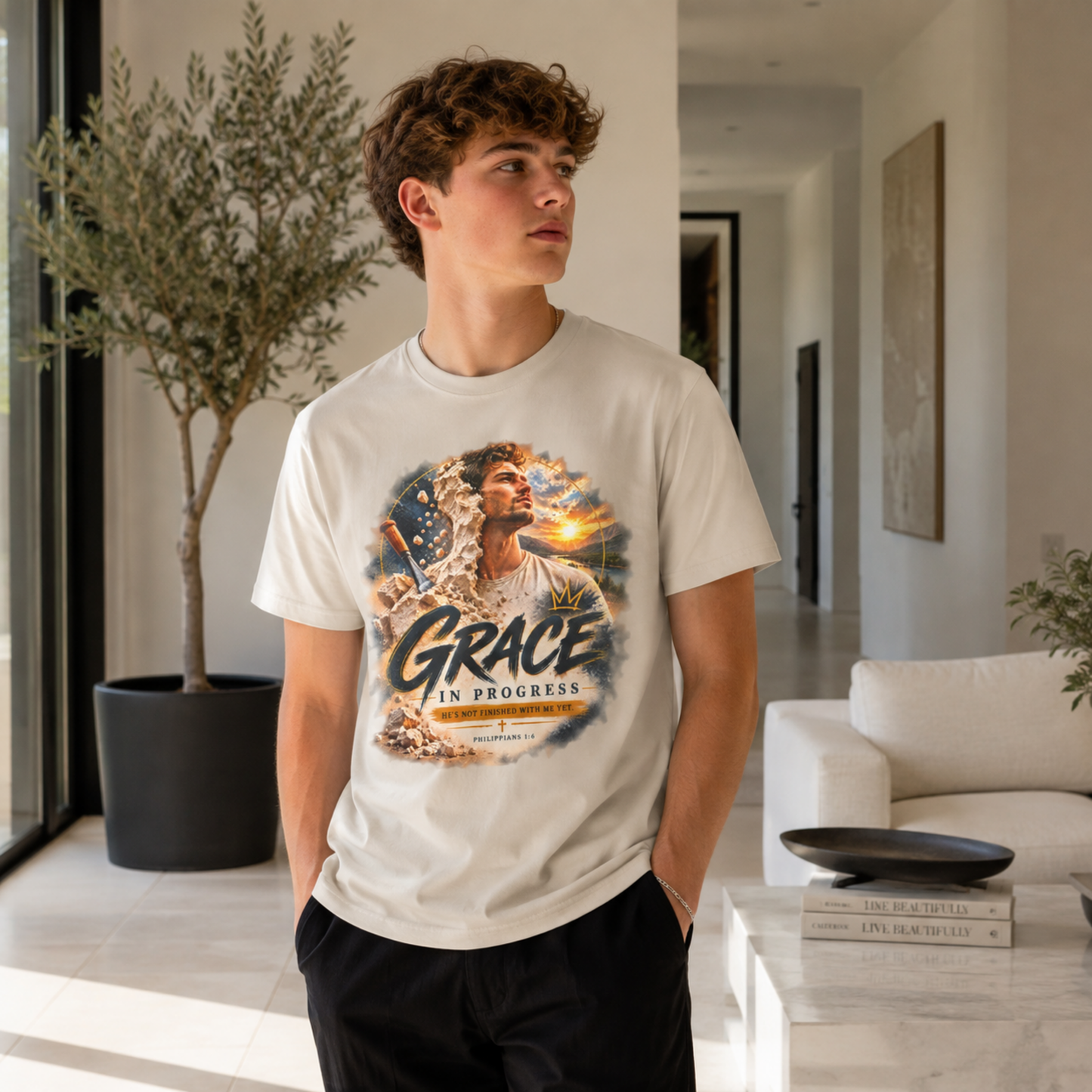 Inspirational 'Grace in Progress' T-Shirt — Christian Faith Graphic Tee