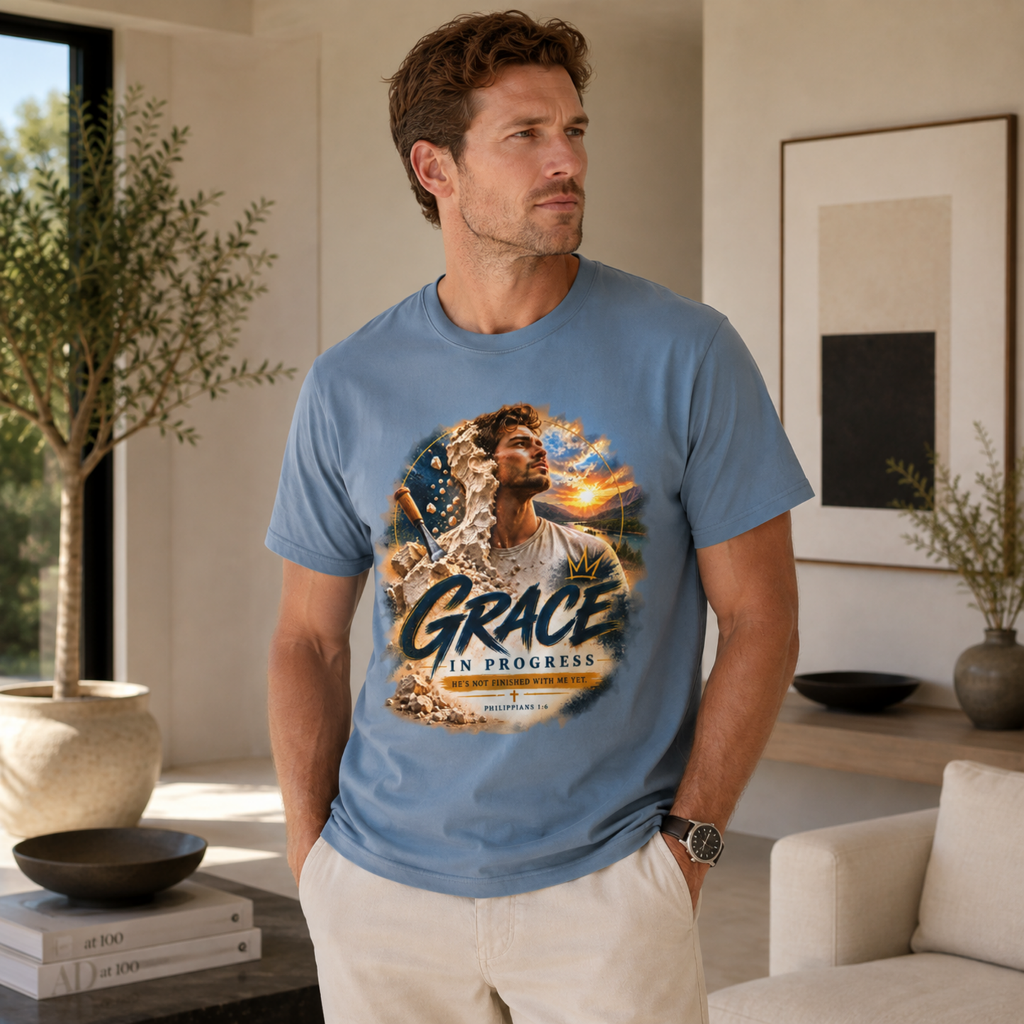 Inspirational 'Grace in Progress' T-Shirt — Christian Faith Graphic Tee