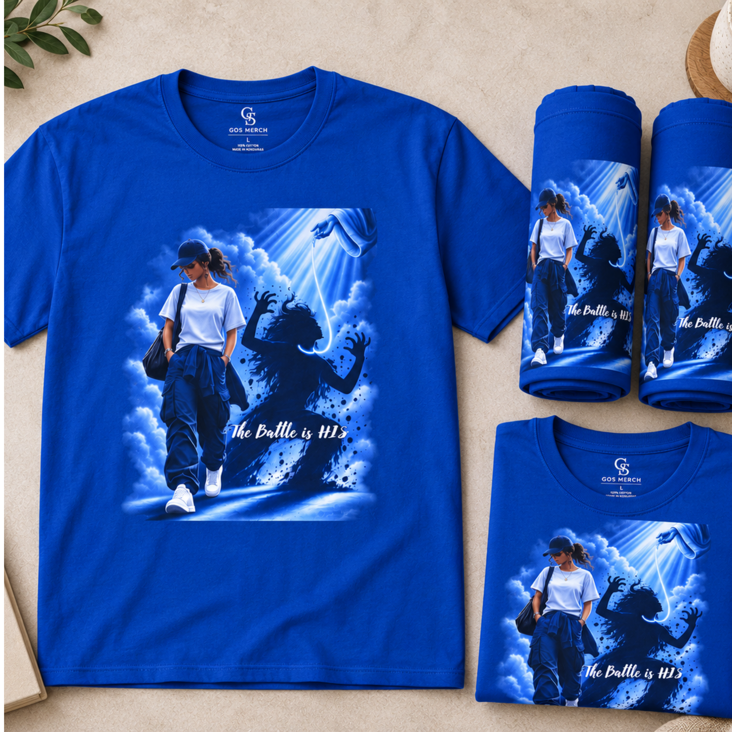 T‑Shirt — "The Battle Is HIS" Spiritual Guardian Graphic Tee