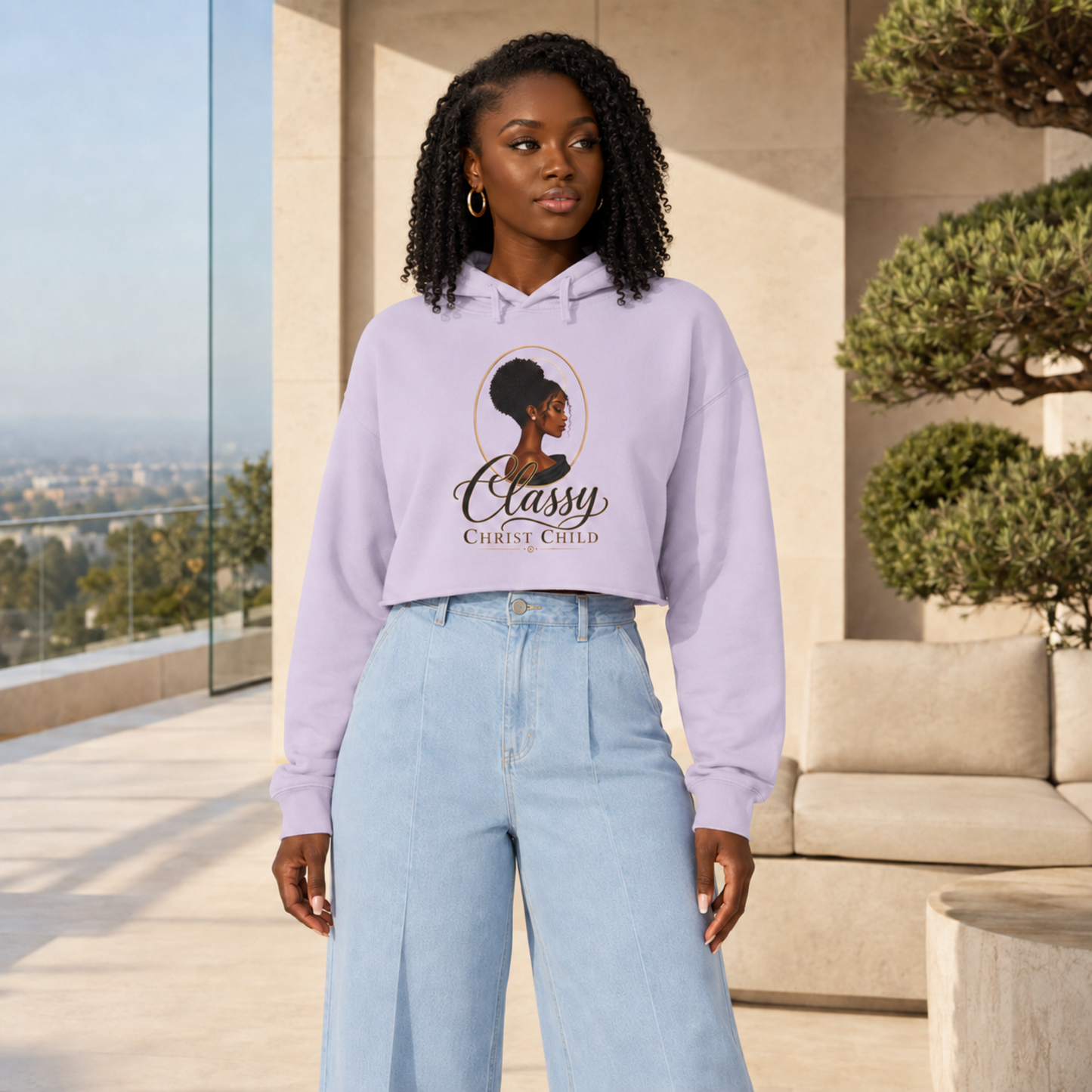 Classy Christ Child Women’s Christian Cropped Hoodie