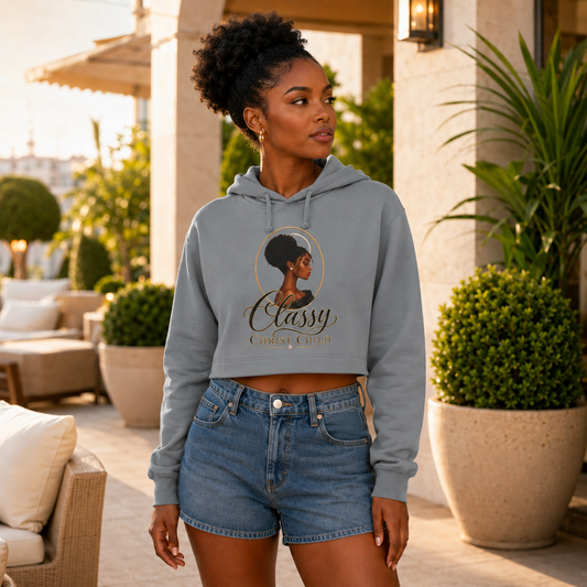 Classy Christ Child Women’s Christian Cropped Hoodie