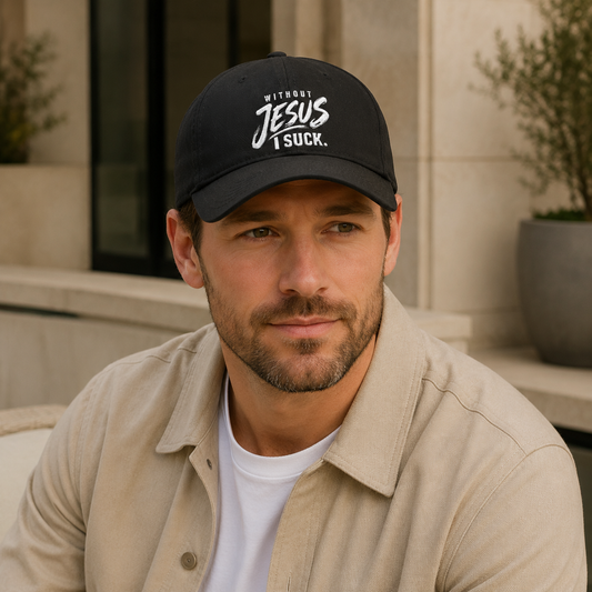 Without Jesus I Suck Embroidered Christian Baseball Cap
