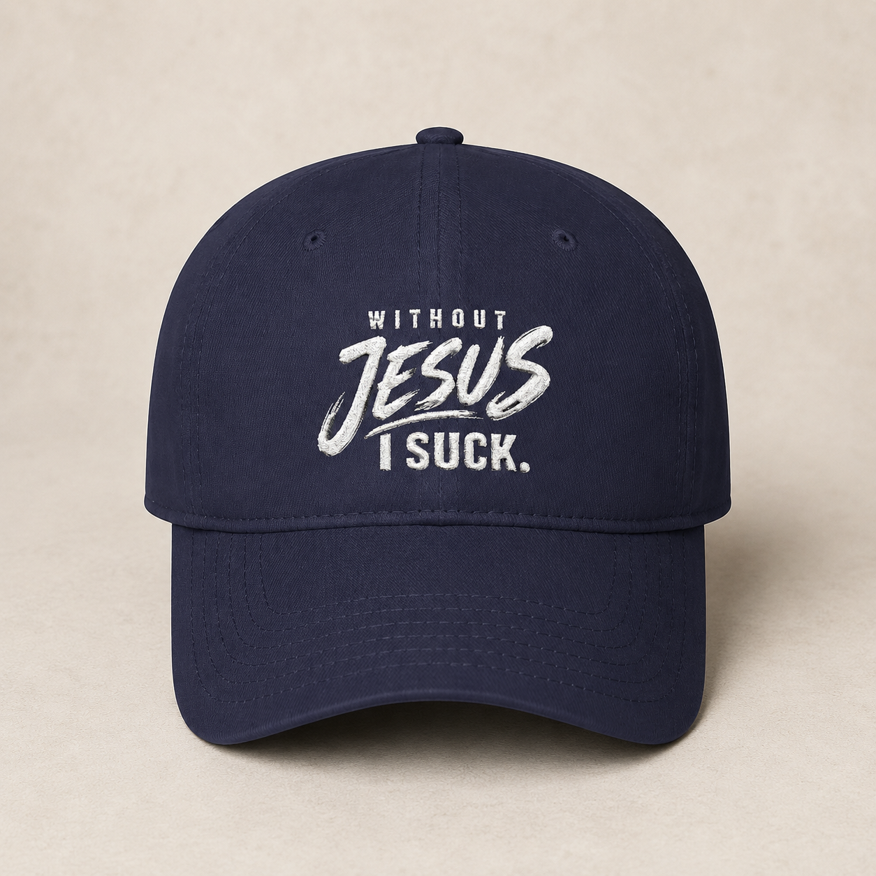 Without Jesus I Suck Embroidered Christian Baseball Cap
