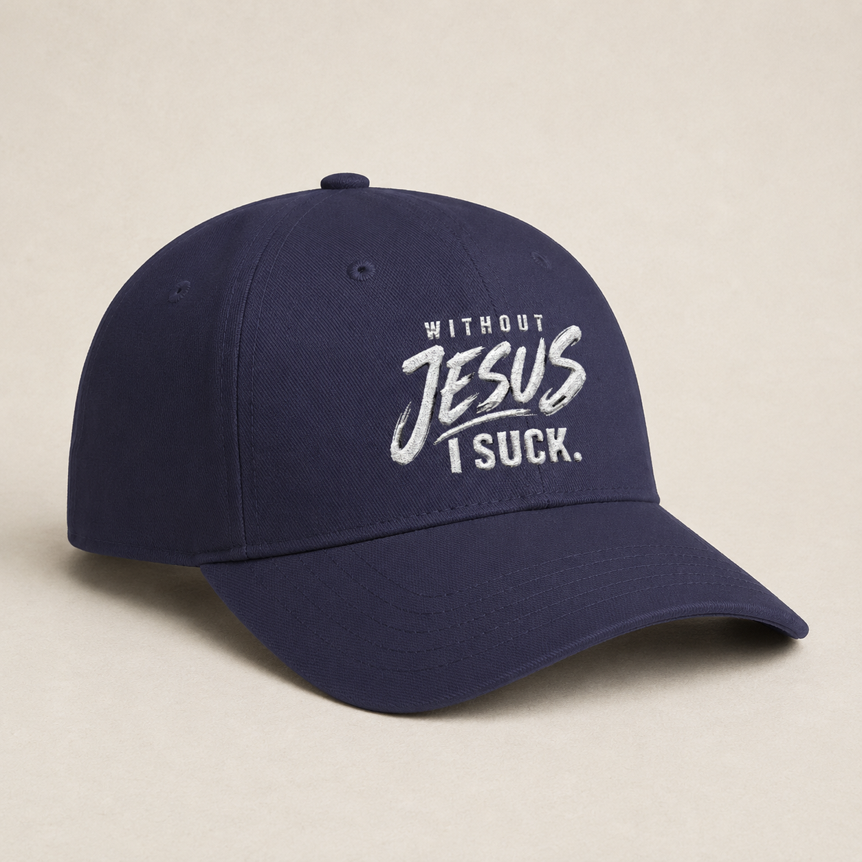Without Jesus I Suck Embroidered Christian Baseball Cap