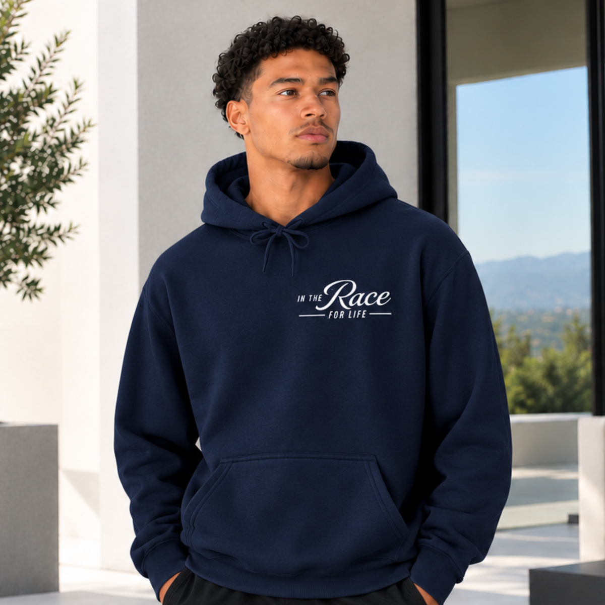 Race-Inspired Graphic Hoodie
