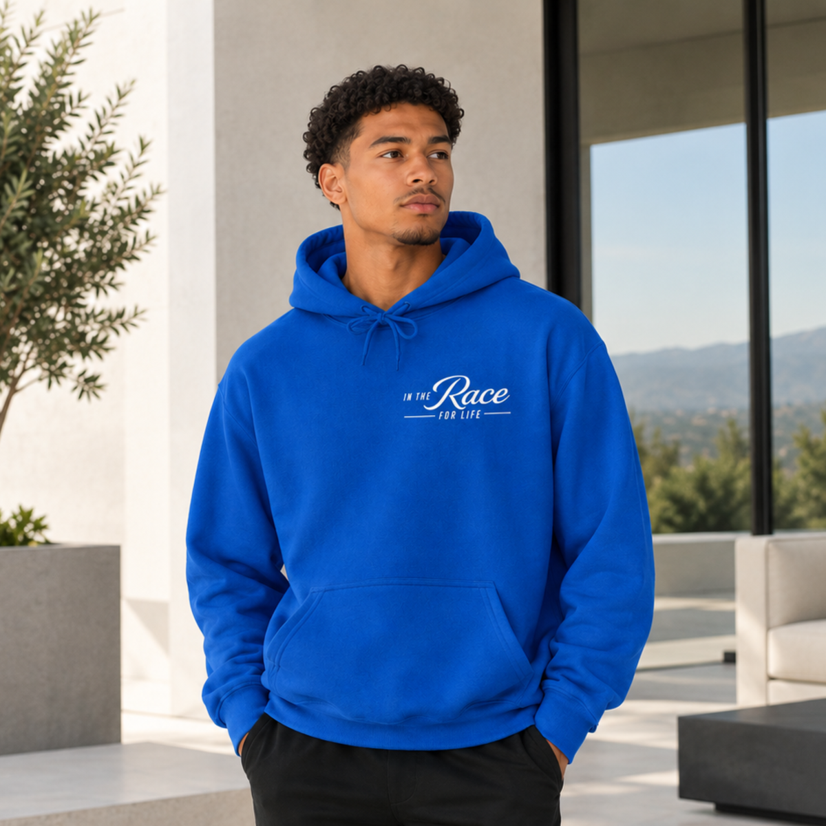 Race-Inspired Graphic Hoodie