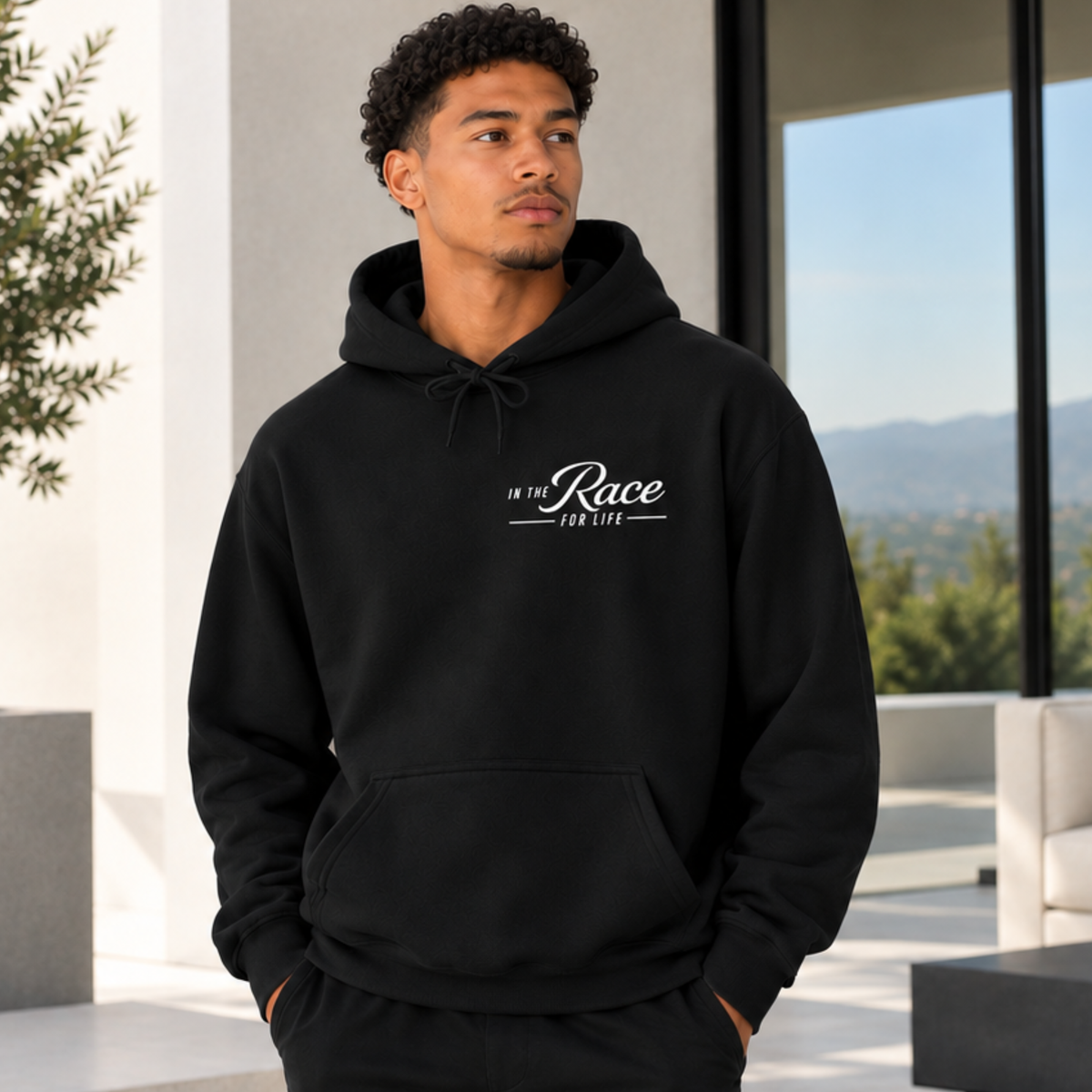 Race-Inspired Graphic Hoodie