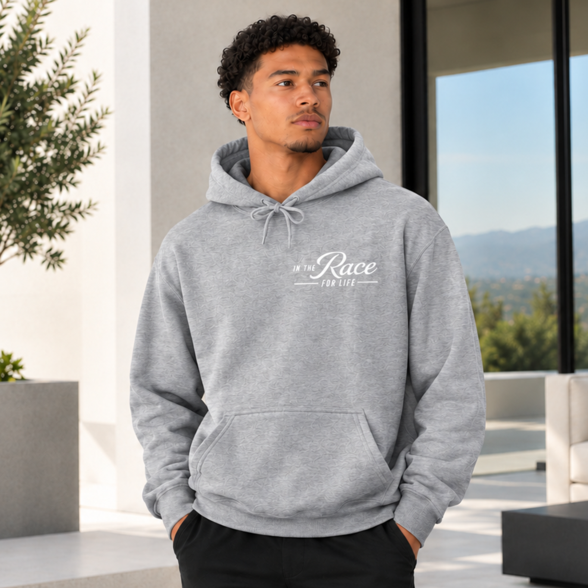 Race-Inspired Graphic Hoodie