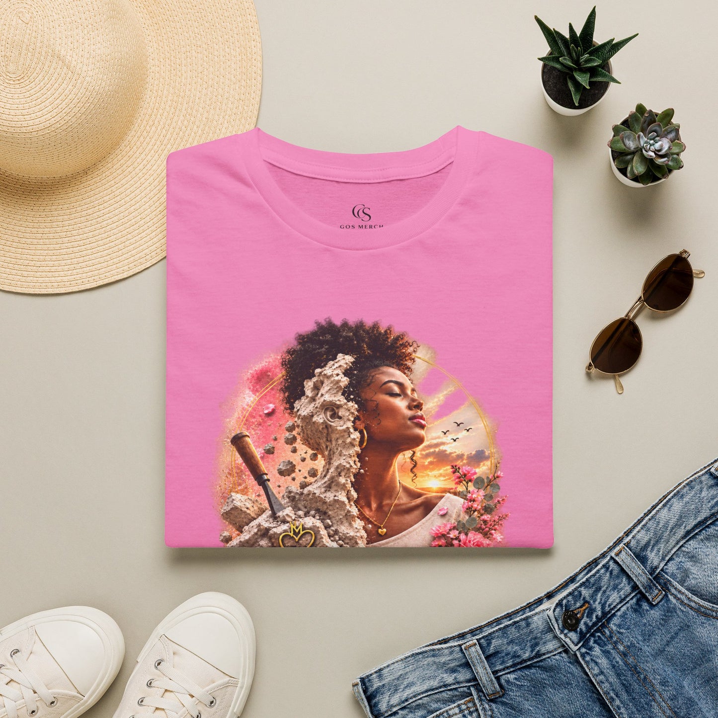 Grace In Progress Women's T-Shirt — Inspirational Afrocentric Portrait Tee