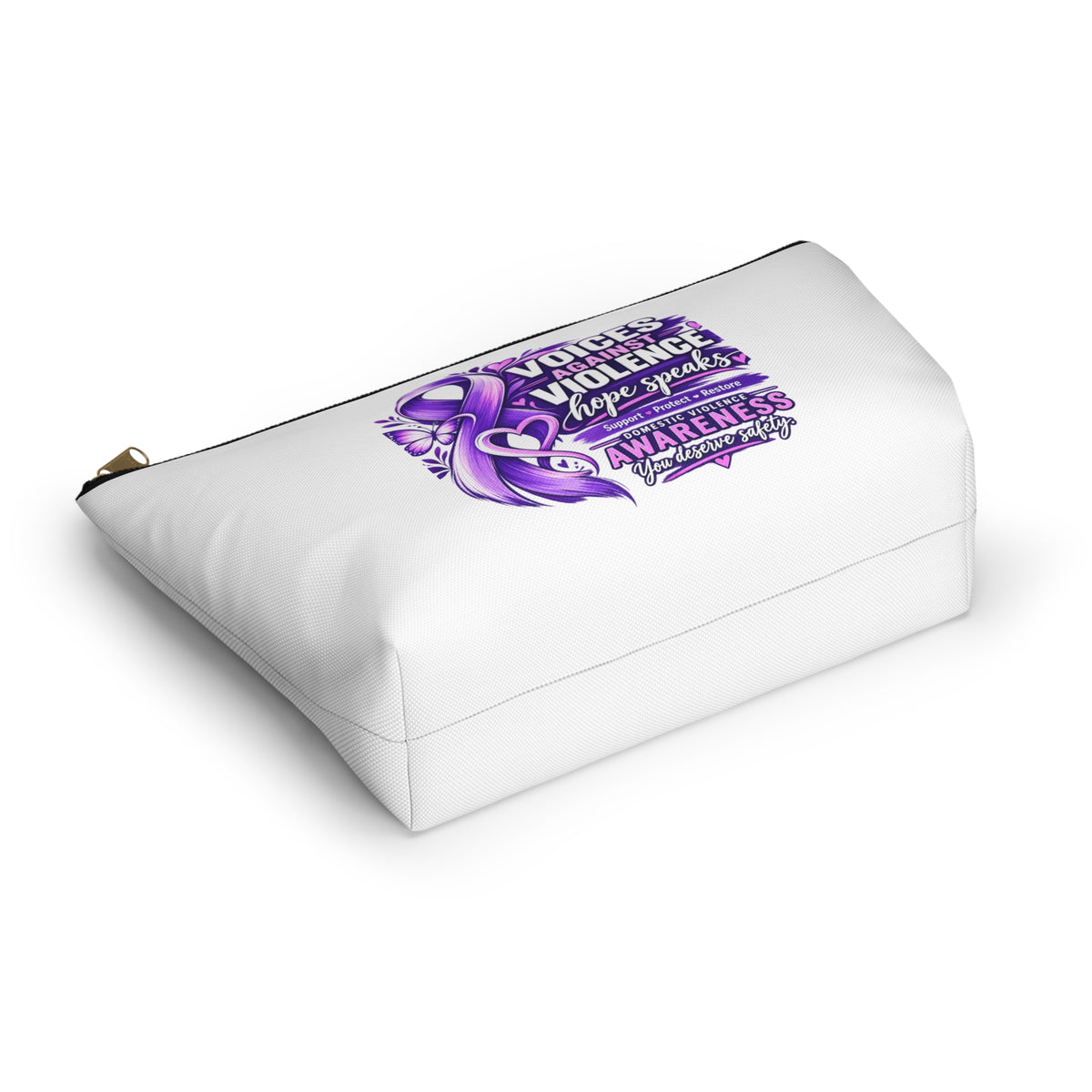 Accessory Pouch — "Voices Against Violence" Purple Awareness Ribbon