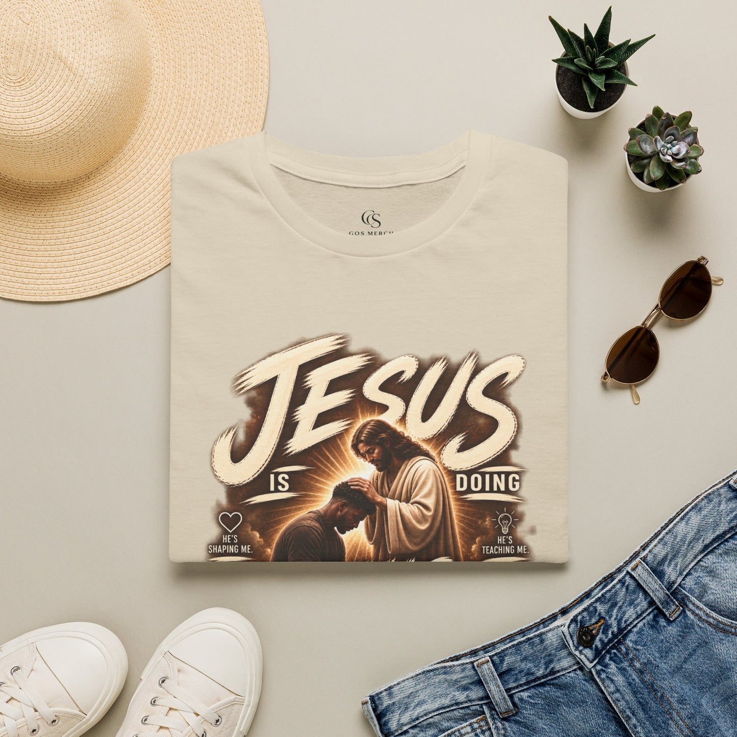 Christian T-Shirt — "Jesus Is Doing His Thing" Vintage Faith Tee